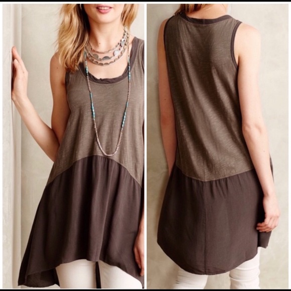 Left of Center Calla Tank Tunic TAN Sz. S - Picture 4 of 7